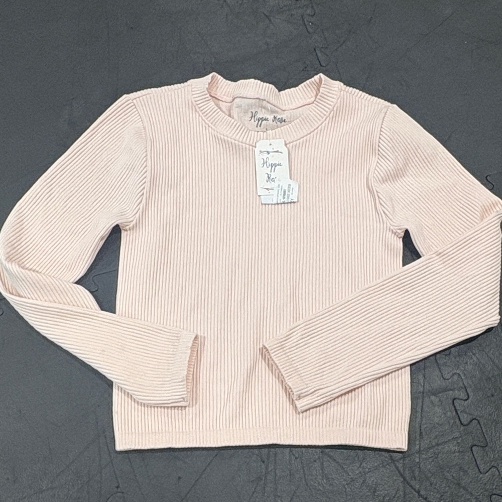 Hippie Rose Women's Blush Ribbed Crewneck Sweater